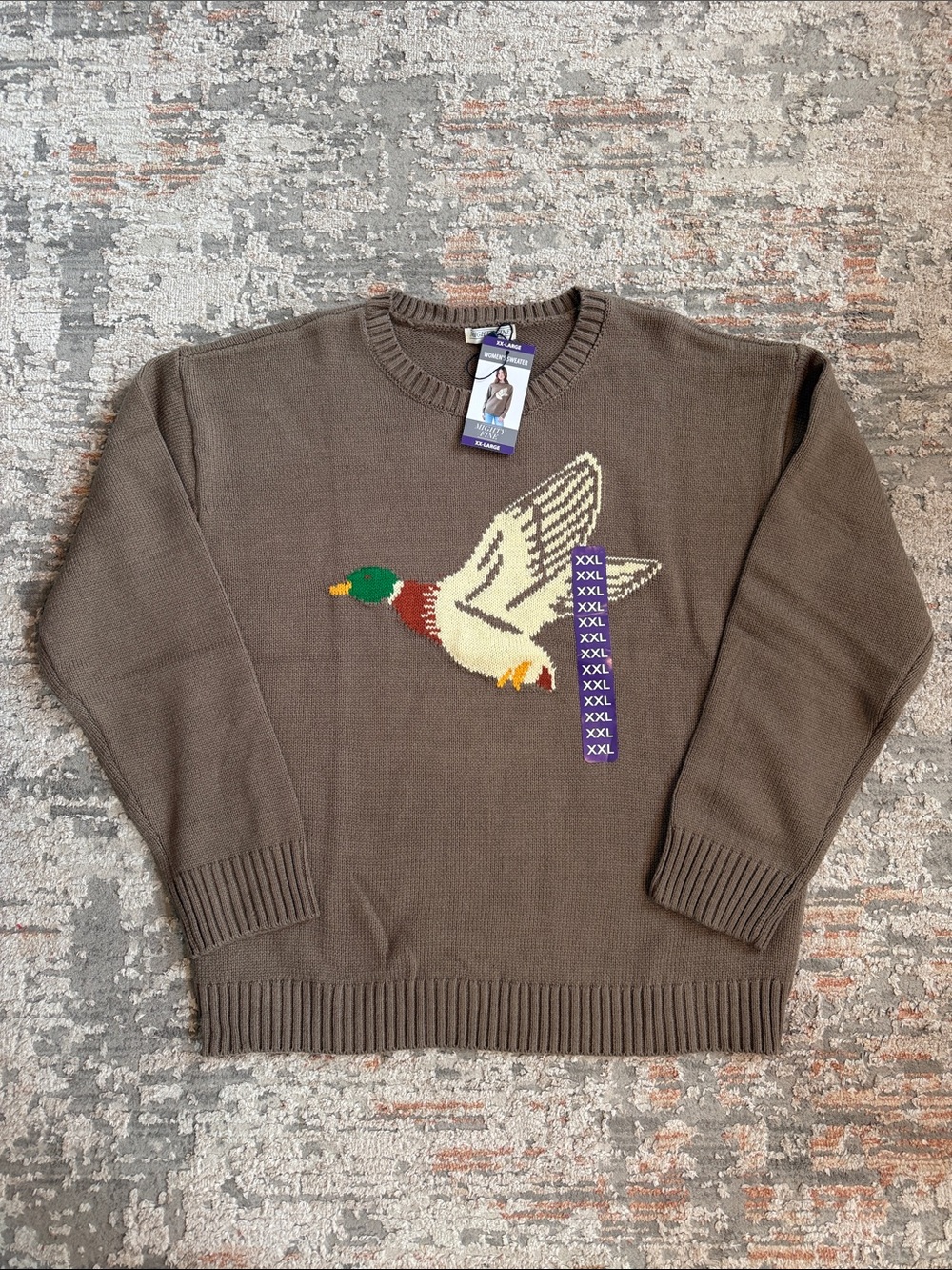 Women’s Mighty Fine Sweater mallard duck xxl new